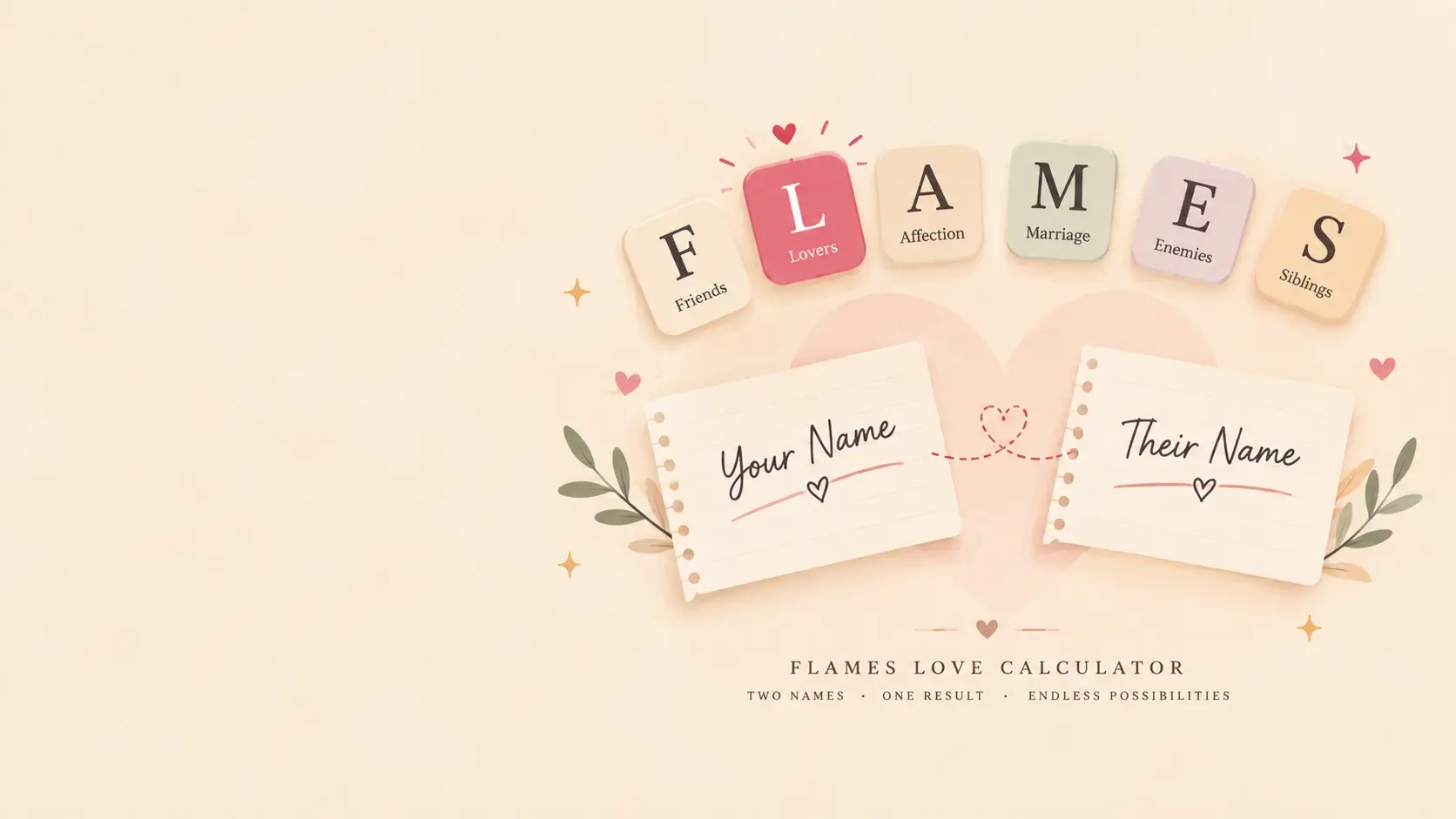 FLAMES Calculator by Name – Play the Classic Love Game Online Free