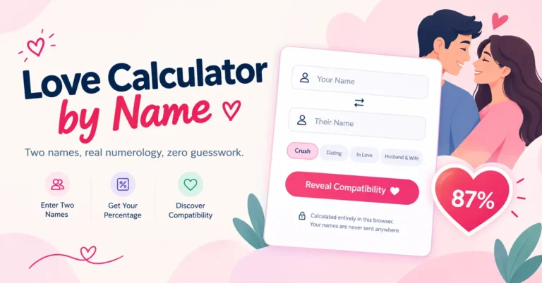 Love Calculator by Name Instant Love Percentage Calculator